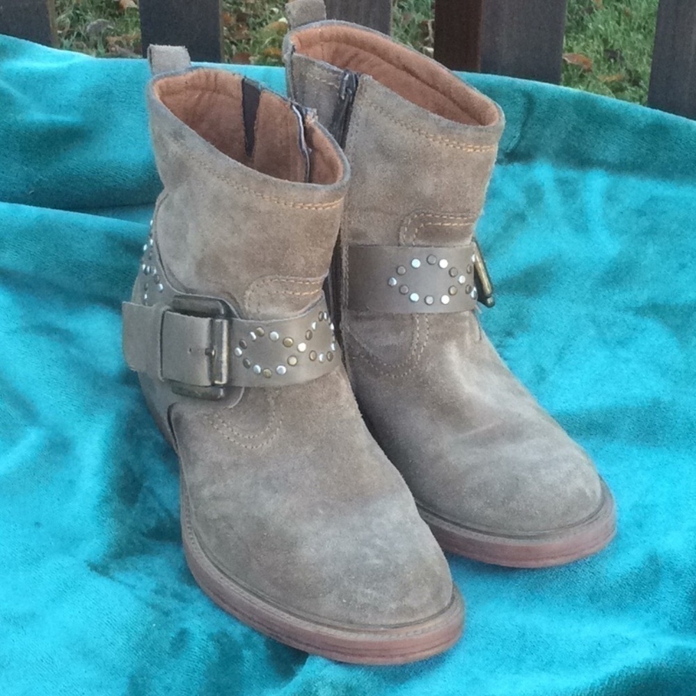 Josef Seibel Toni Taupe Studded Ankle Boots Sz 6